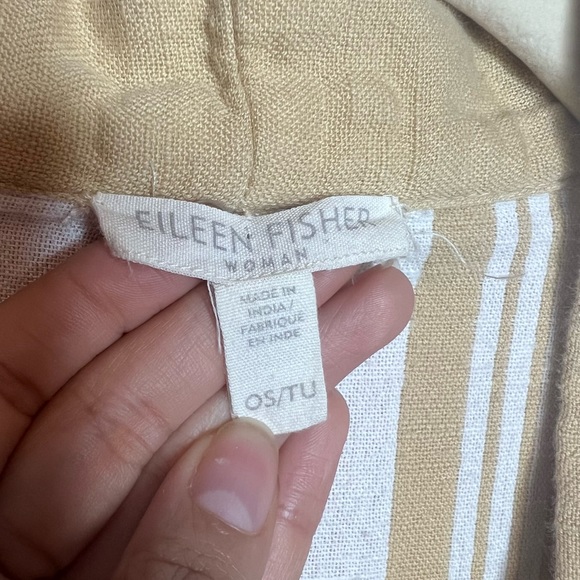 EILEEN FISHER Organic-Cotton Striped Kimono Jacket. Size OS - Picture 11 of 12
